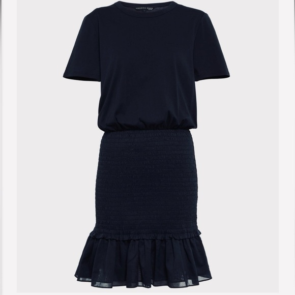 Veronica Beard Aberdeen Cotton
Smocked Mini Dress Navy Blue Size
M - Picture 3 of 12
